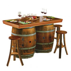 Bàn ghế thùng rượu gỗ 1